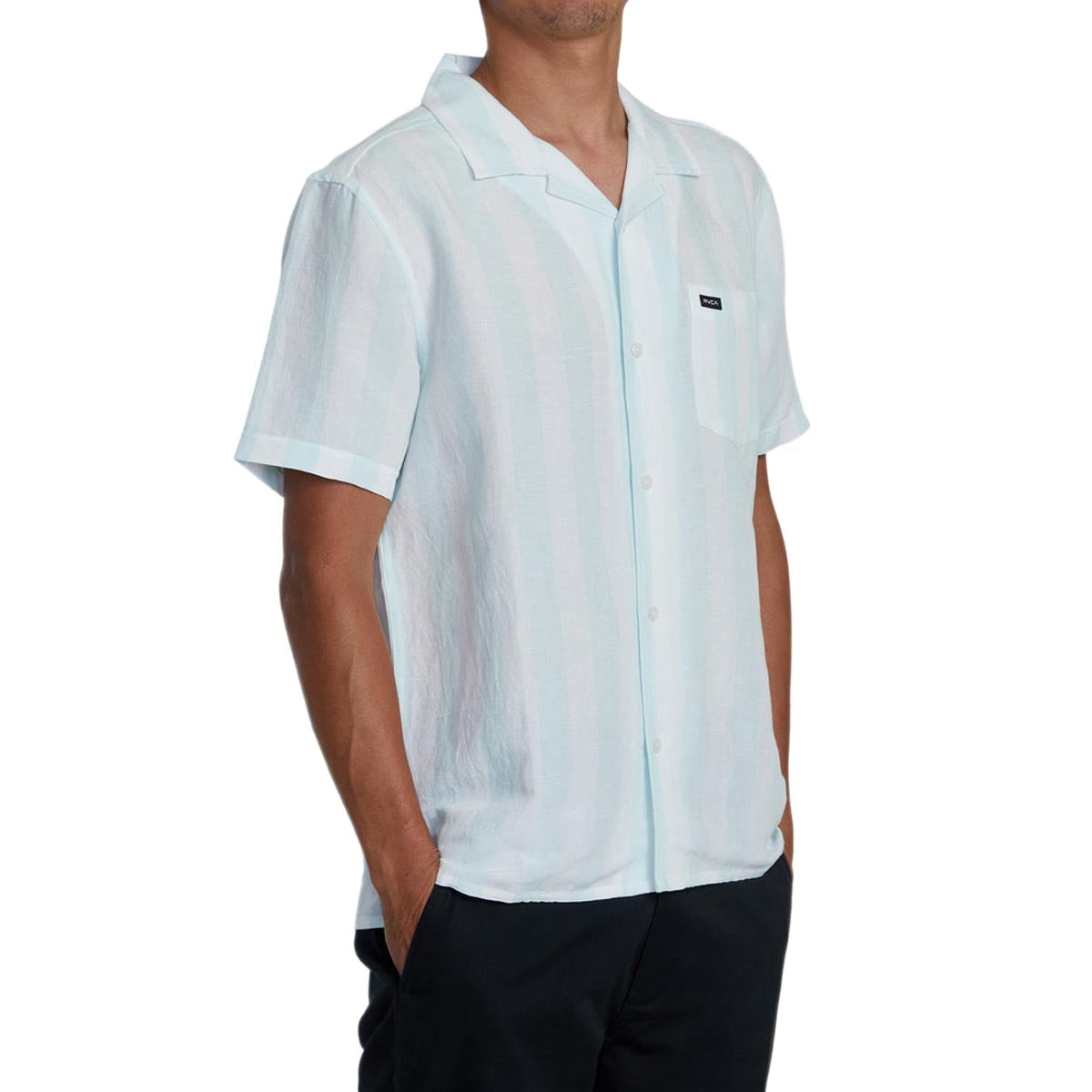 RVCA Love Stripe Shirt - Light Blue image 3