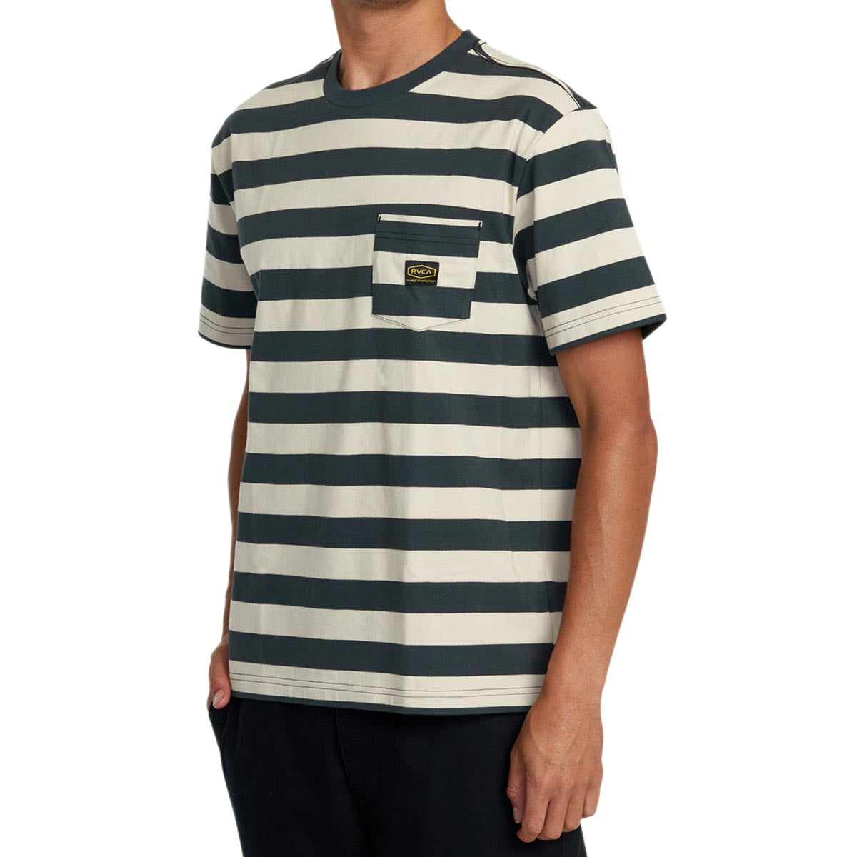 RVCA Dayshift Stripe Pocket T-Shirt - Garage Blue image 3