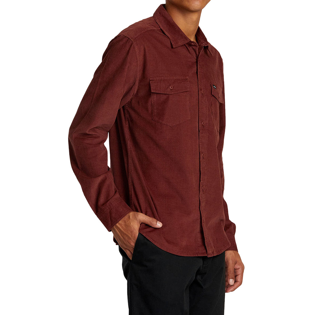 RVCA Freeman Cord Long Sleeve Shirt - Red Earth image 3