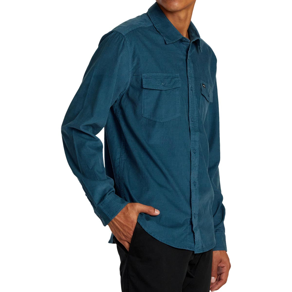 RVCA Freeman Cord Long Sleeve Shirt - Duck Blue image 4