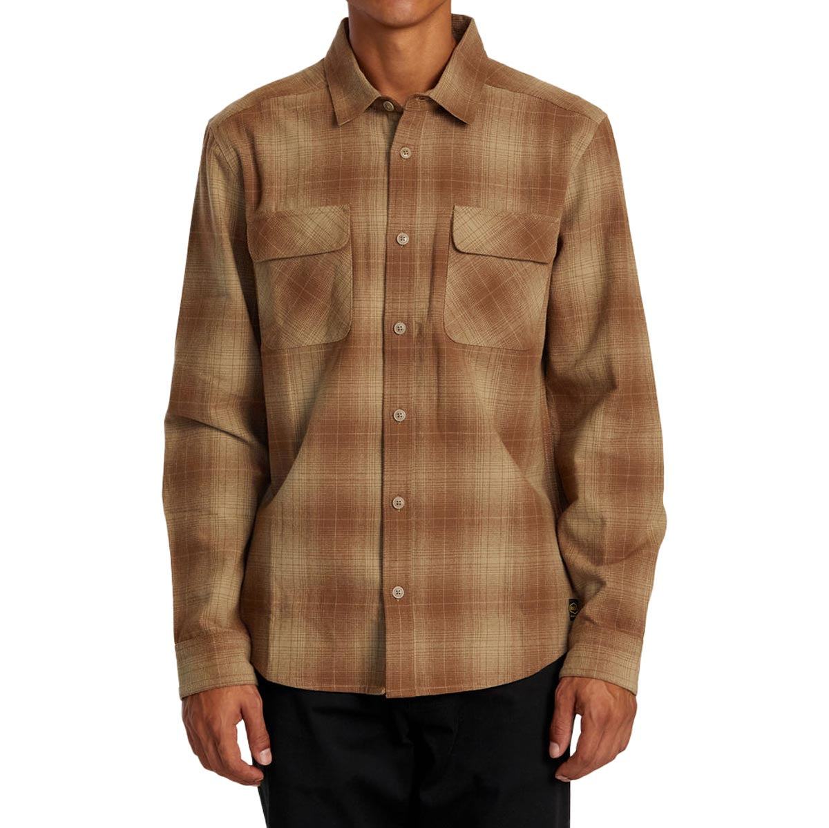 RVCA Dayshift Flannel Long Sleeve Shirt - Wood image 1