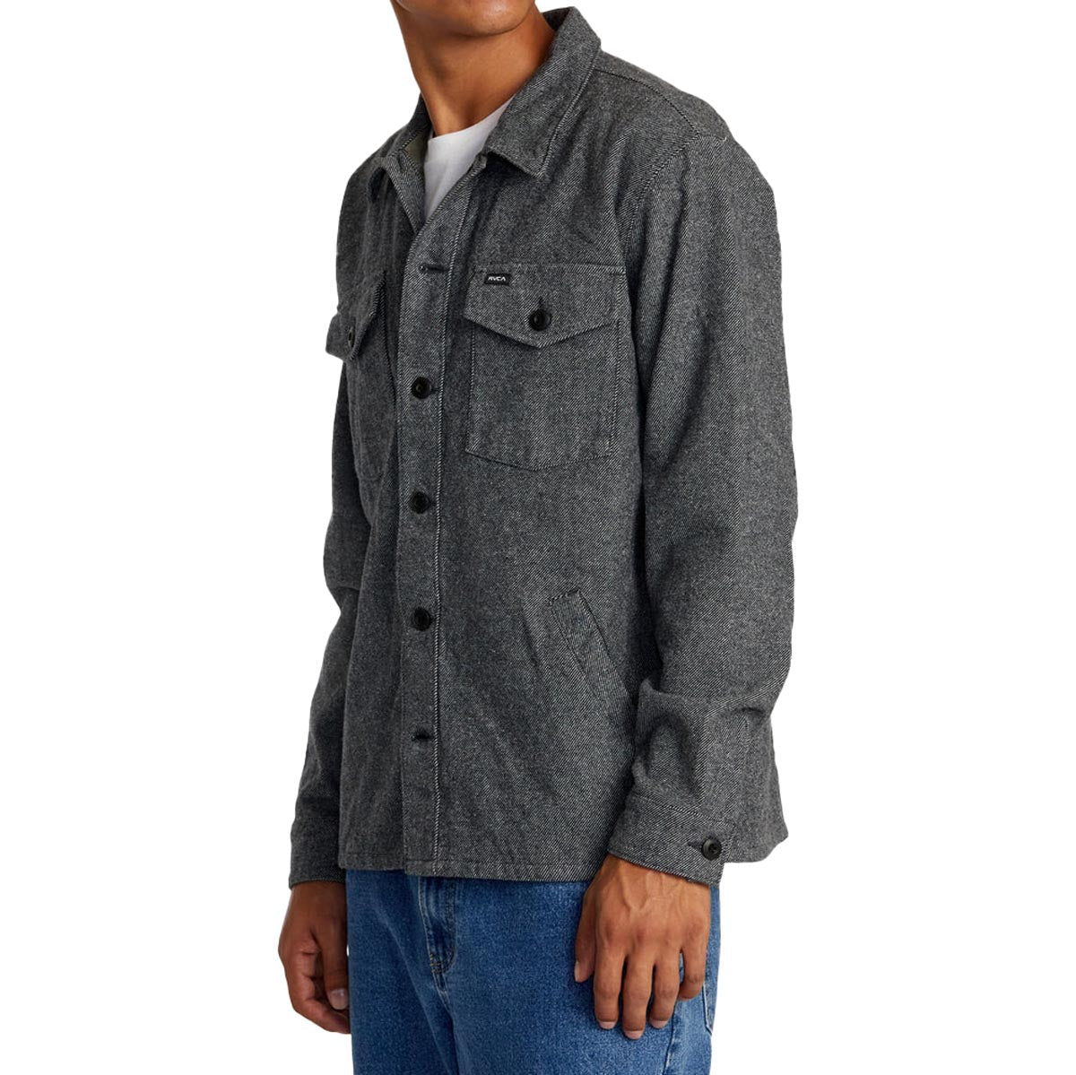 RVCA Flight Risk Shirt Jacket - Smoke Heather image 3