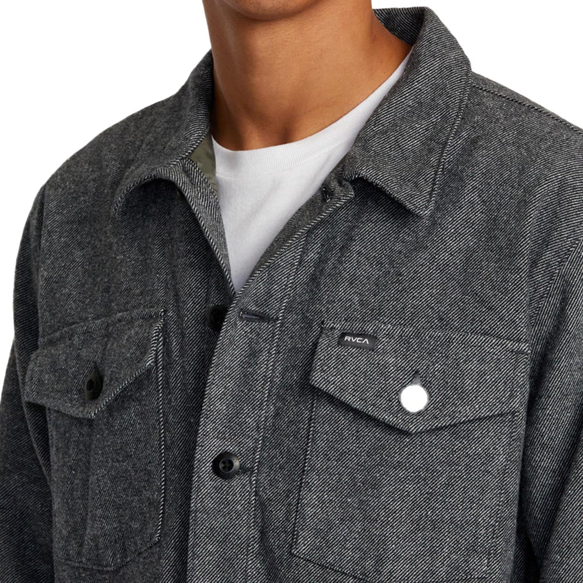 RVCA Flight Risk Shirt Jacket - Smoke Heather image 5