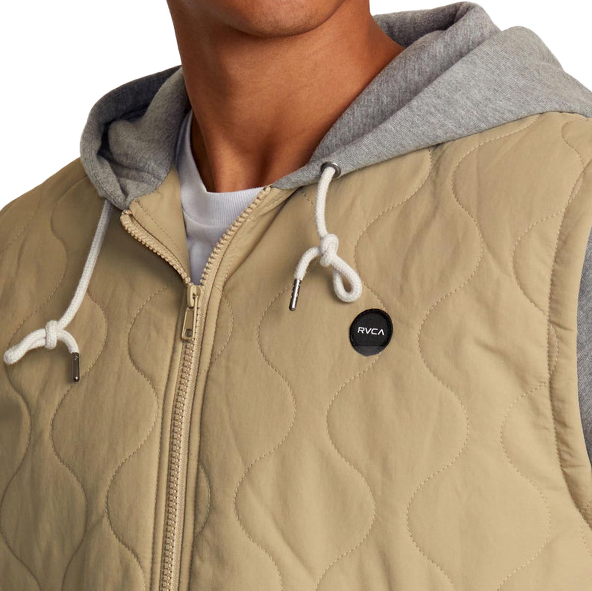 RVCA Grant Puffer Hoodie - Khaki image 4