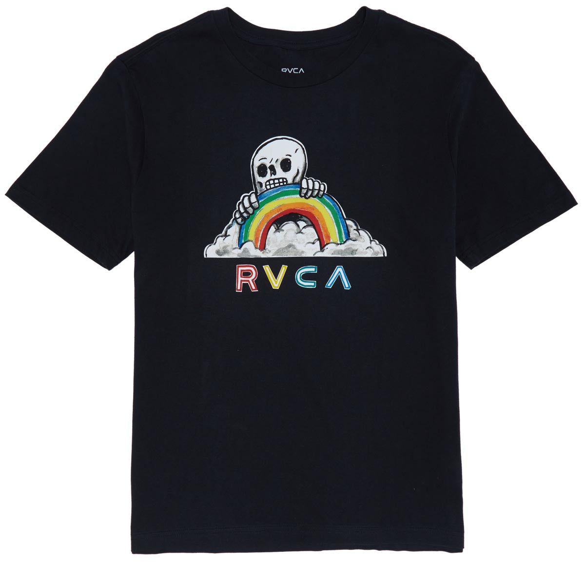 RVCA Rainbow Skulls T-Shirt - Black image 1