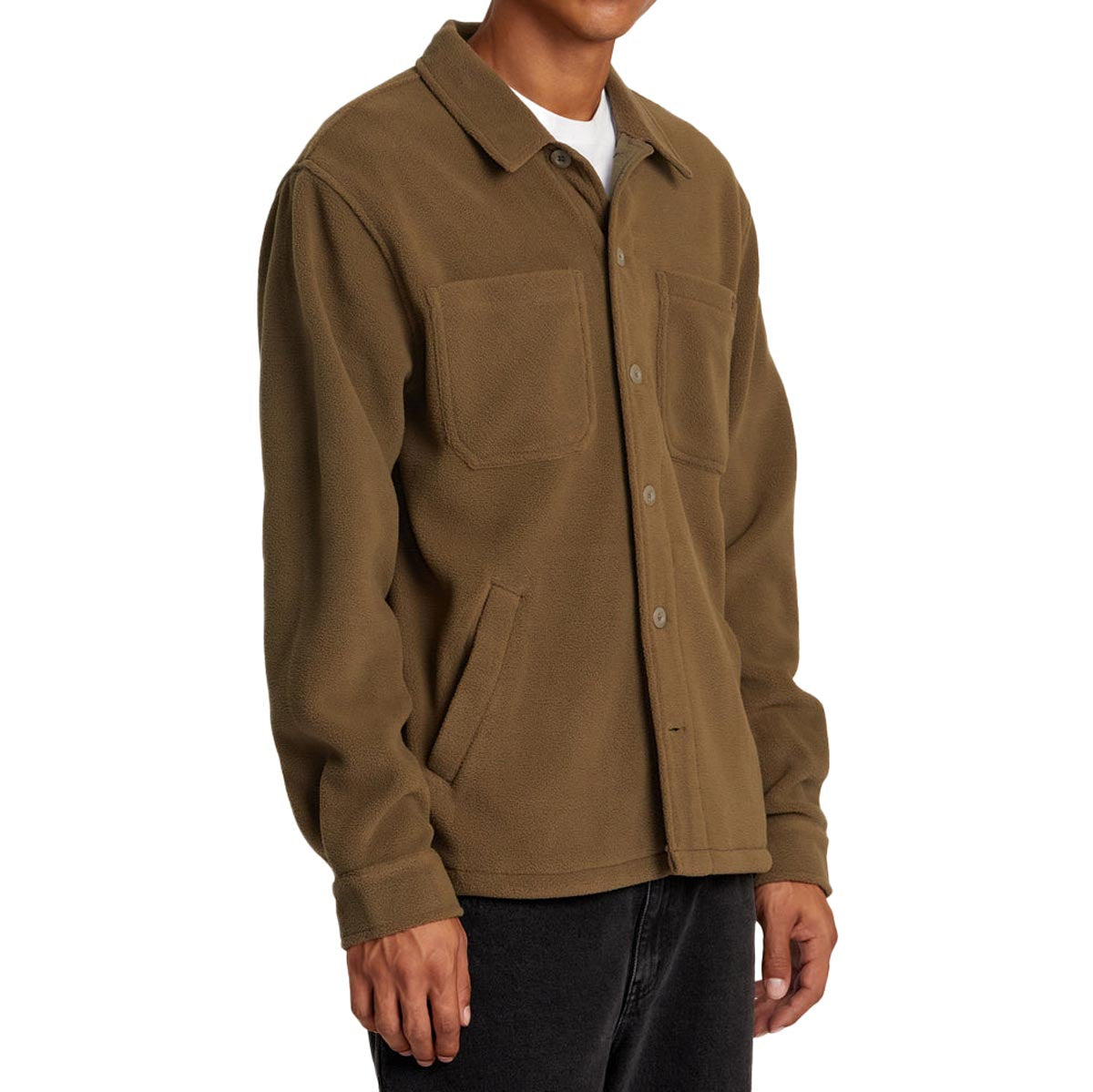 RVCA Yukon Hi Pile Fleece Long Sleeve Jacket - Mushroom image 3