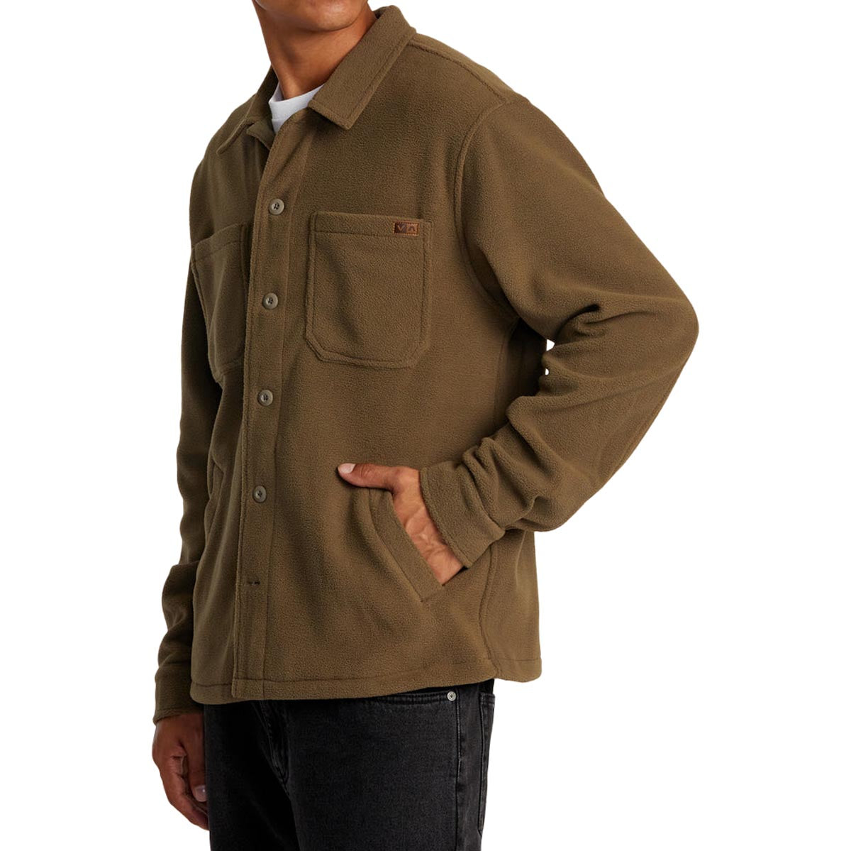 RVCA Yukon Hi Pile Fleece Long Sleeve Jacket - Mushroom image 4