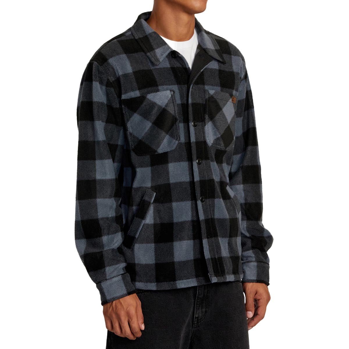 RVCA Yukon Hi Pile Fleece Long Sleeve Jacket - Garage Blue image 3