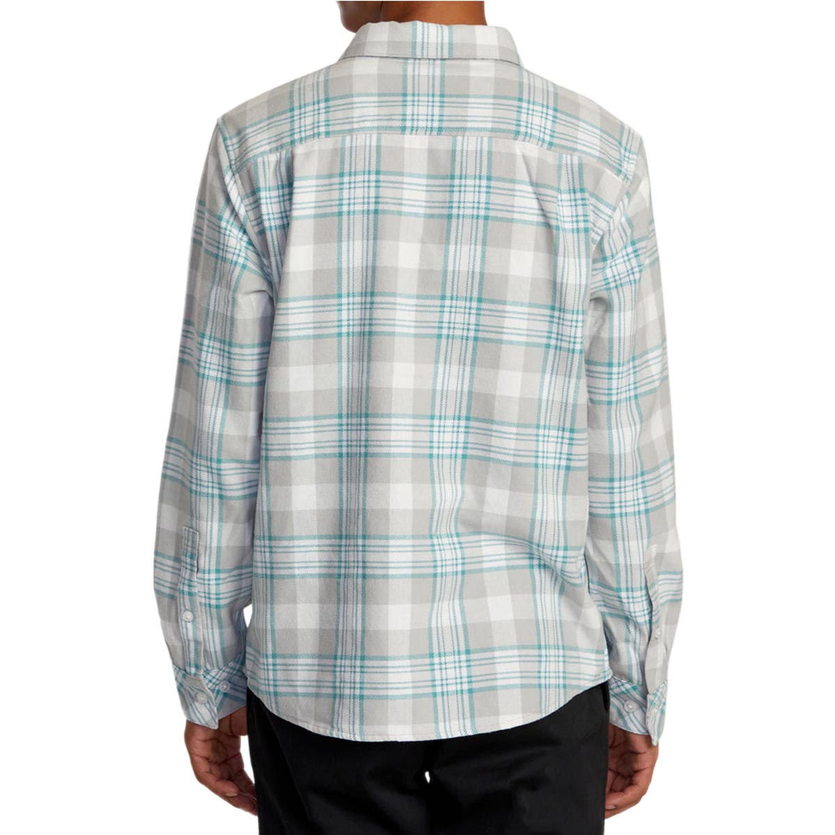 RVCA Thatll Work Flannel Long Sleeve Shirt - Silver Bleach image 2