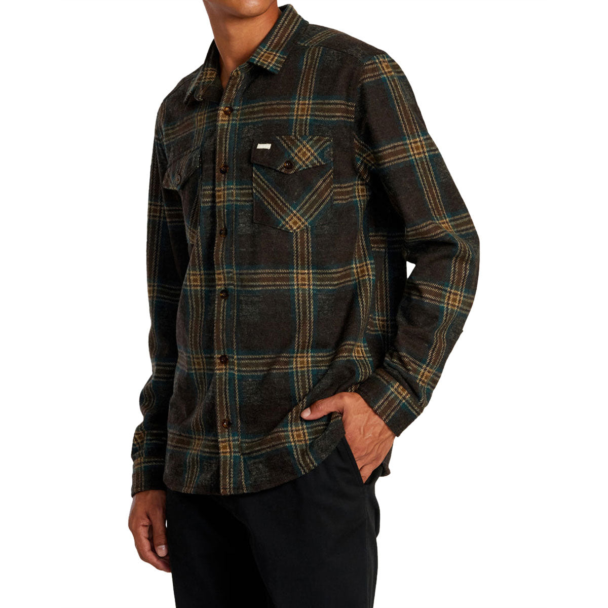 RVCA Vacancy Long Sleeve Shirt - Chocolate image 3