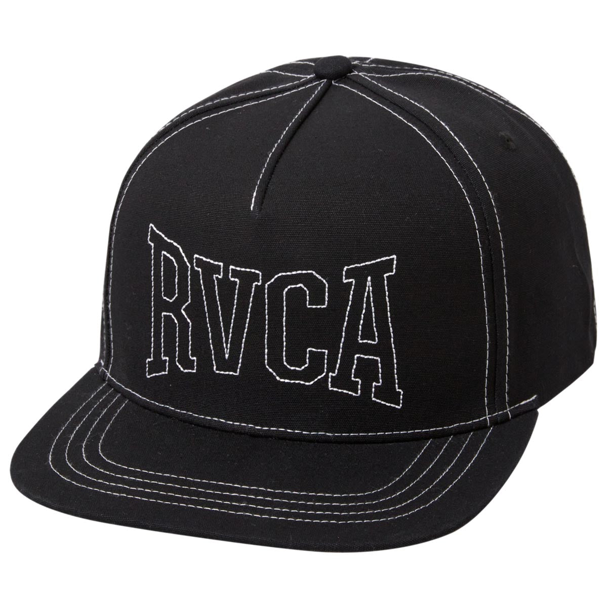 RVCA Stitch Snapback Hat - Black image 1