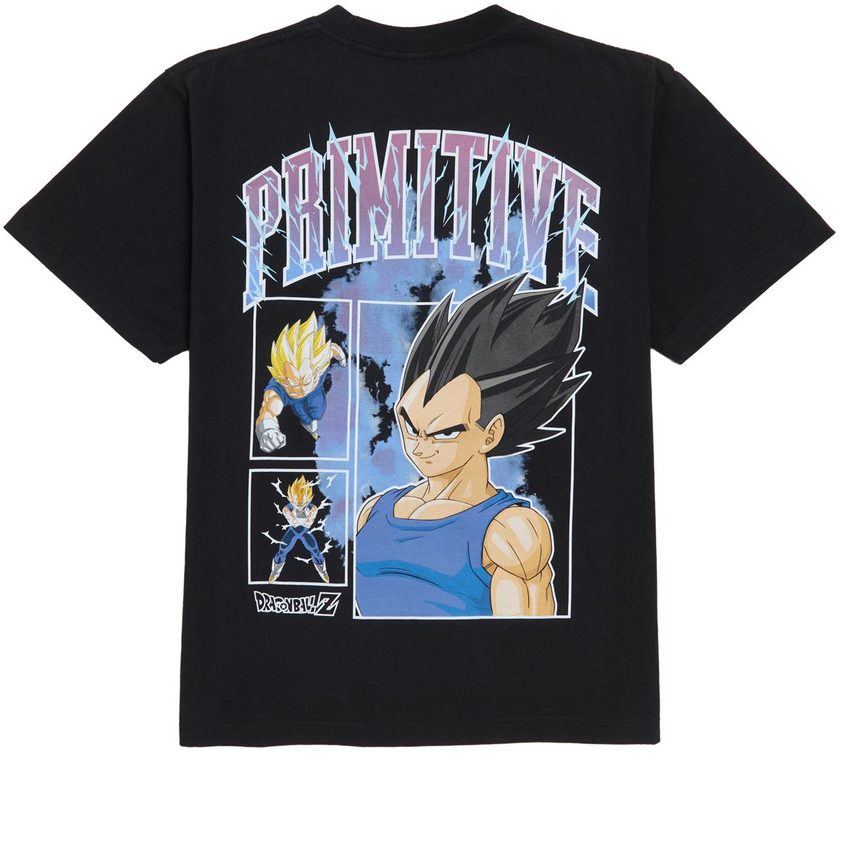 Primitive x Dragon Ball Z Vegeta Levels Heavyweight T-Shirt - Black image 1