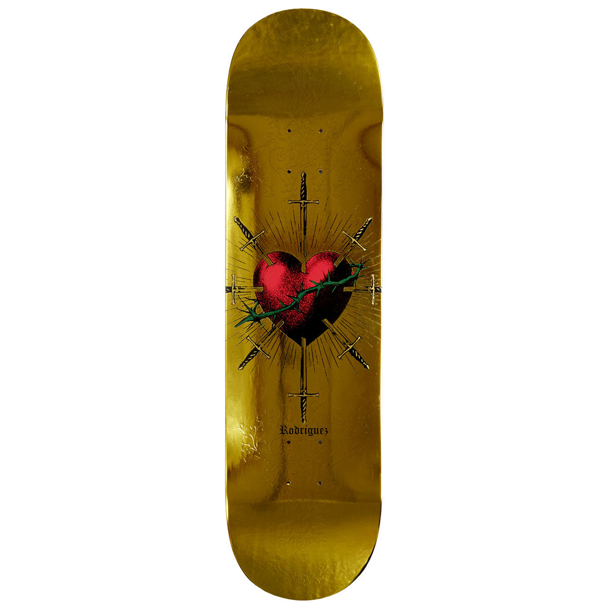 Primitive Rodriguez Saint Skateboard Deck - Gold - 8.25