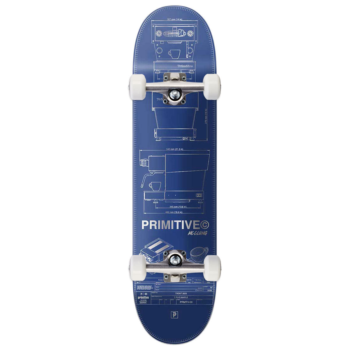Primitive McClung Double-Shot Skateboard Complete - Blue - 8.625