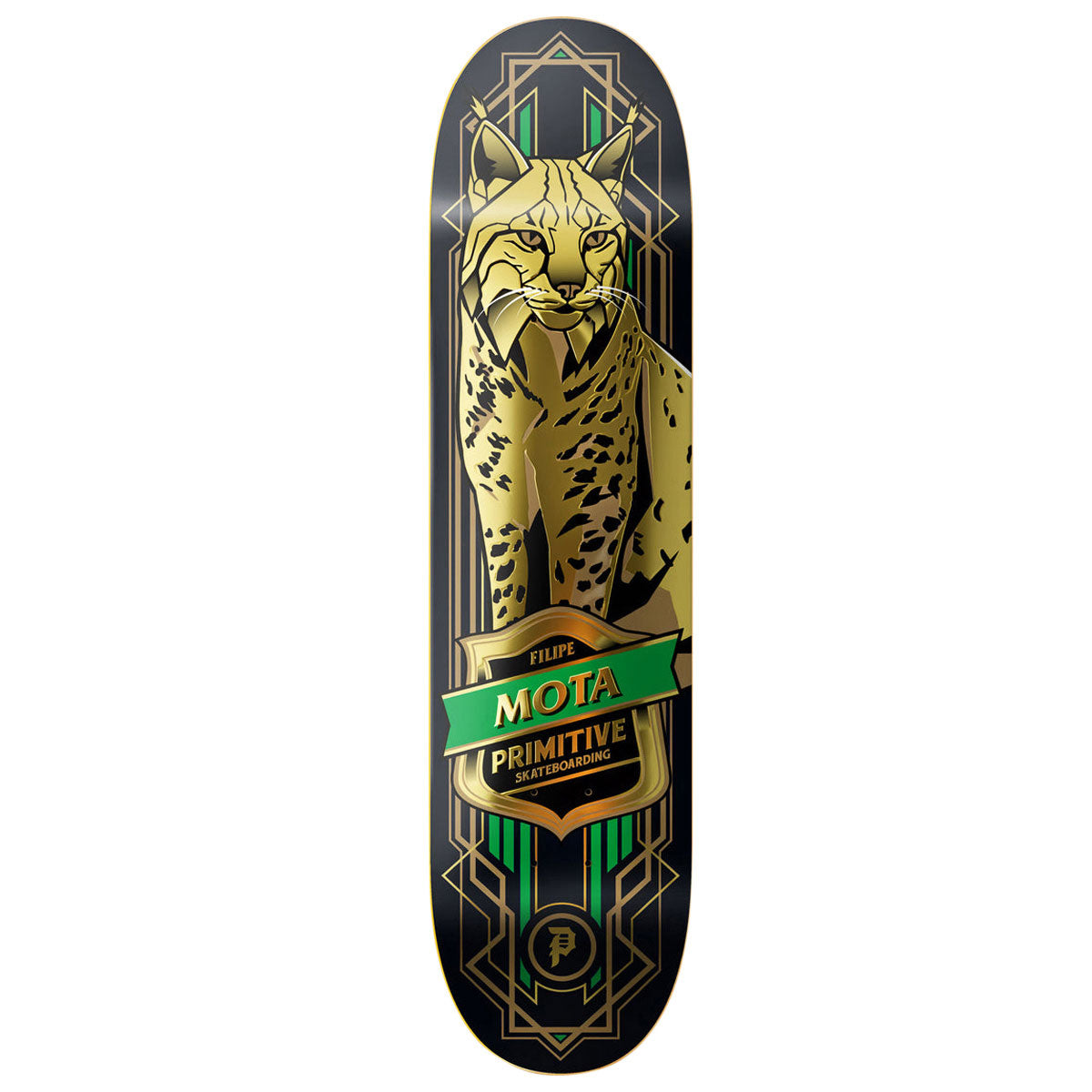 Primitive Mota Lynx Skateboard Deck - Gold Foil/Metallic Ink - 8.25