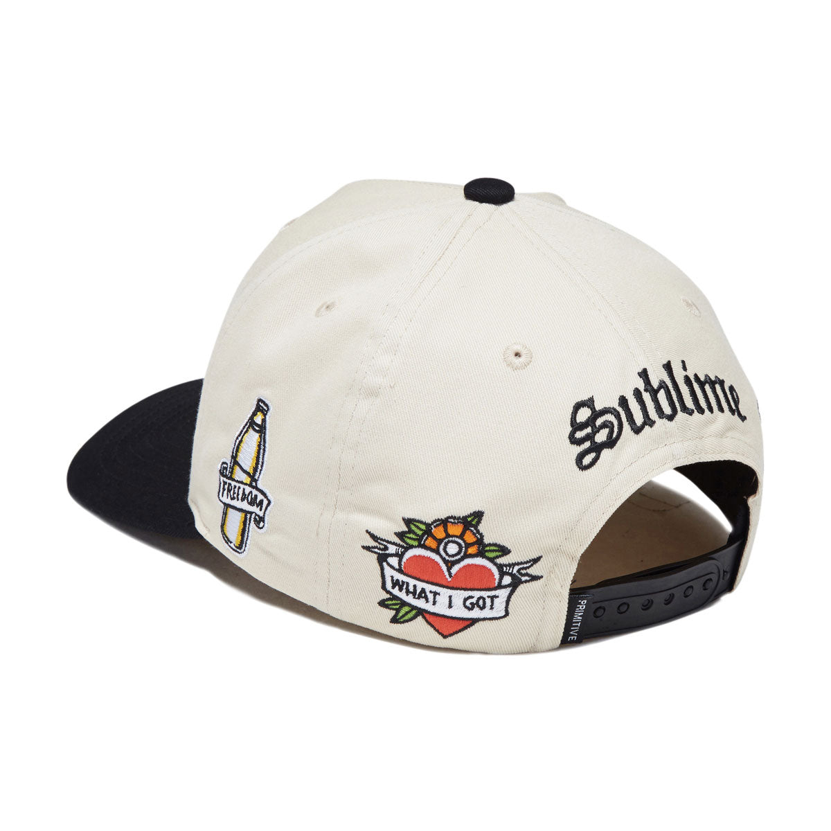 Primitive x Sublime Freedom A-Frame Snapback Hat - Cream image 2