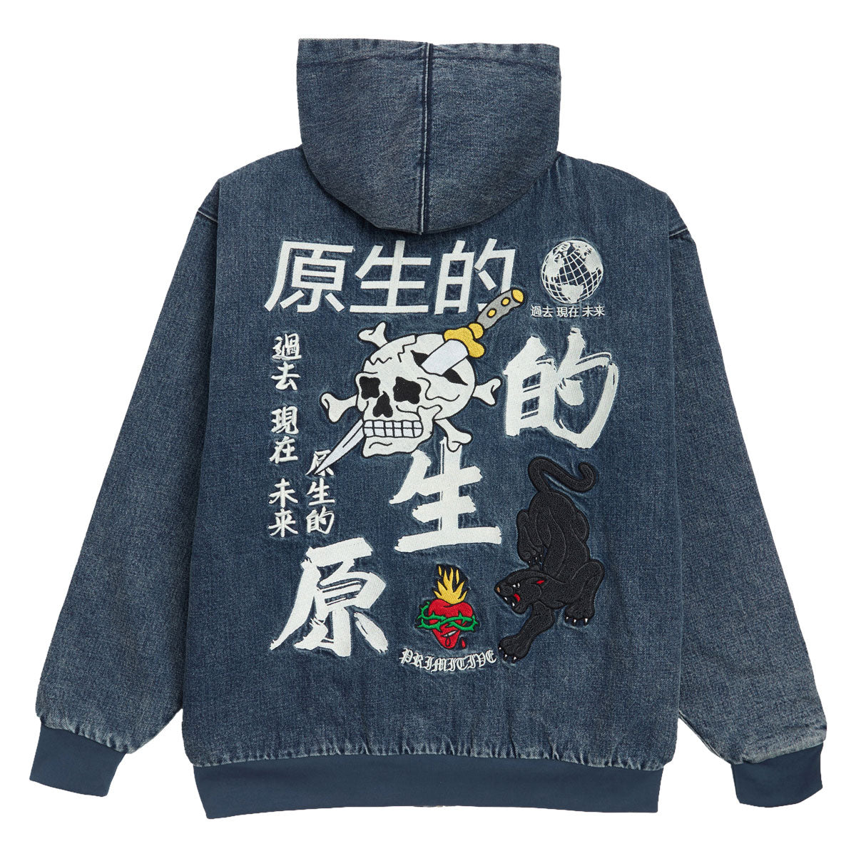 Primitive Outsider Denim Zip Hoodie - Indigo image 2
