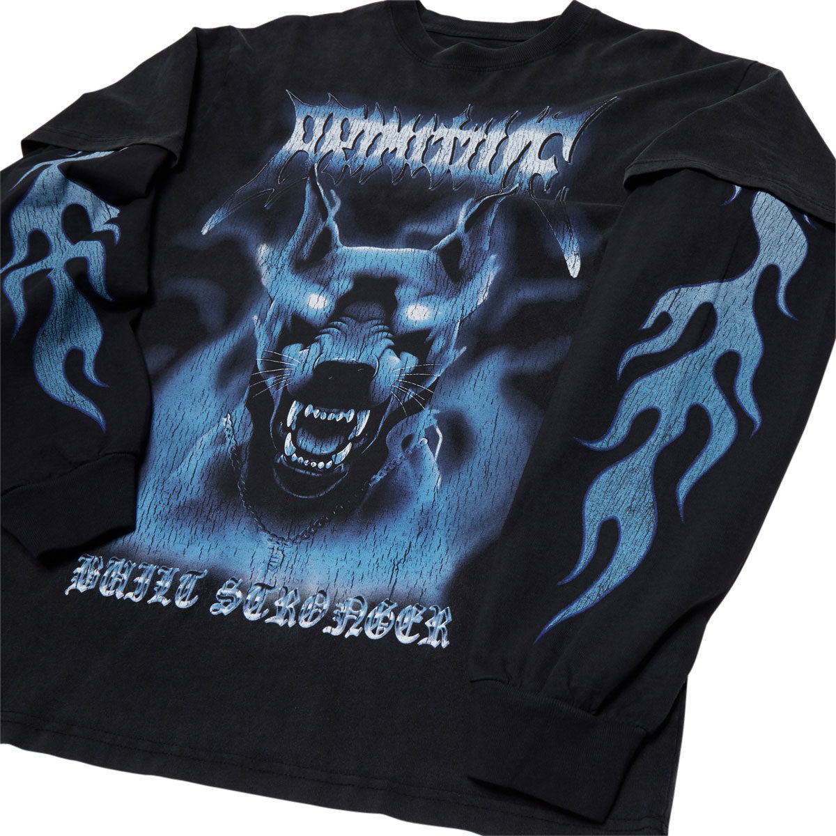 Primitive Defender Two Fer Long Sleeve T-Shirt - Black image 2