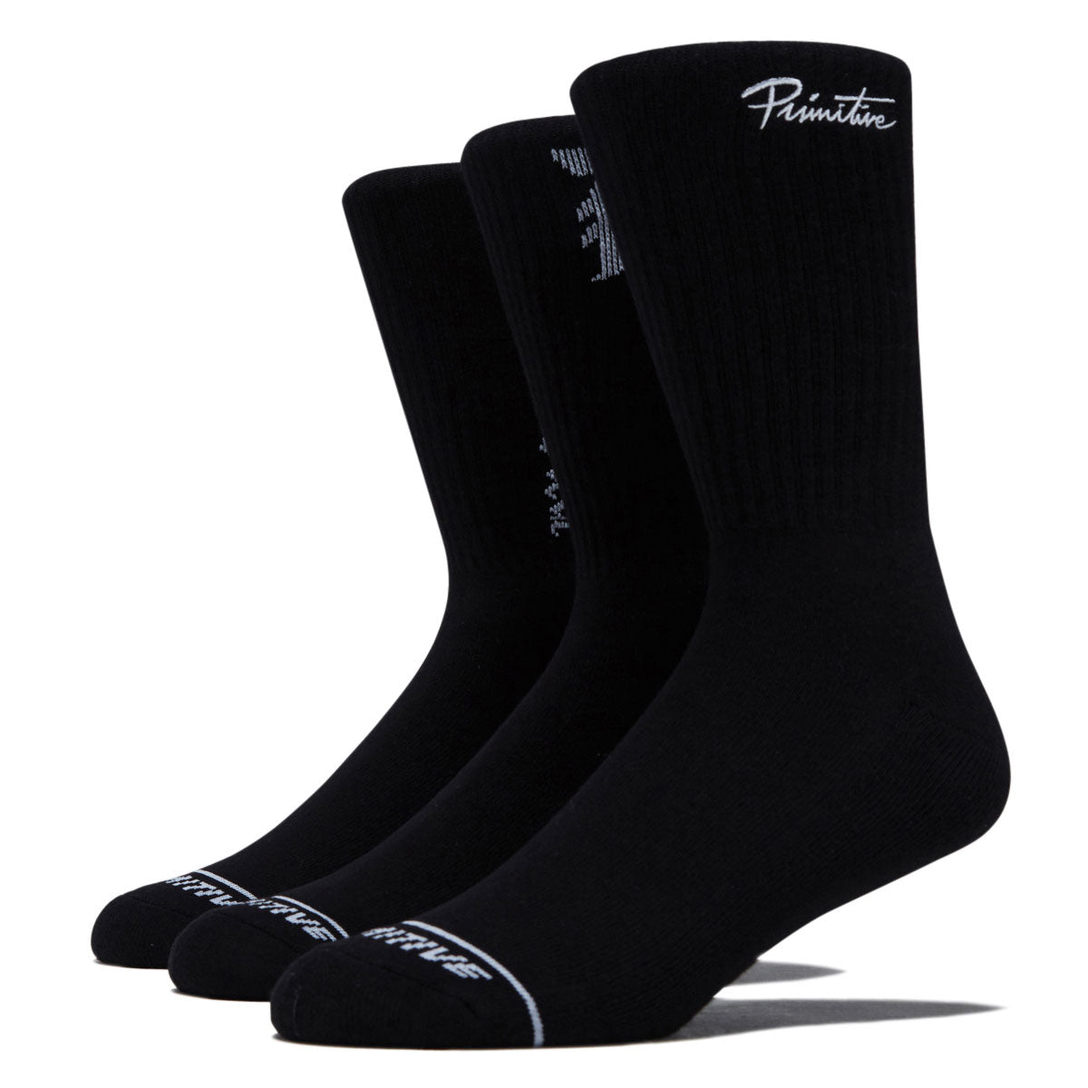 Primitive Core Logo 3 Pack Of Socks - Black image 1