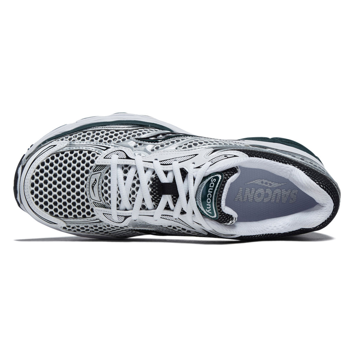 Saucony Progrid Omni 9 Shoes - White/Pine Green image 3