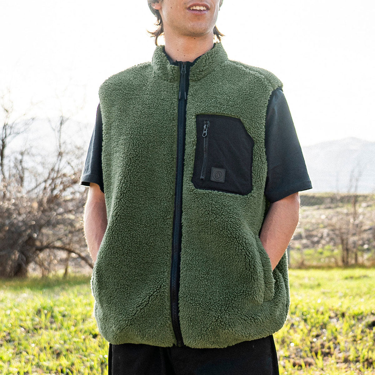 Volcom Muzzer Fuzzar Vest - Squadron Green image 3