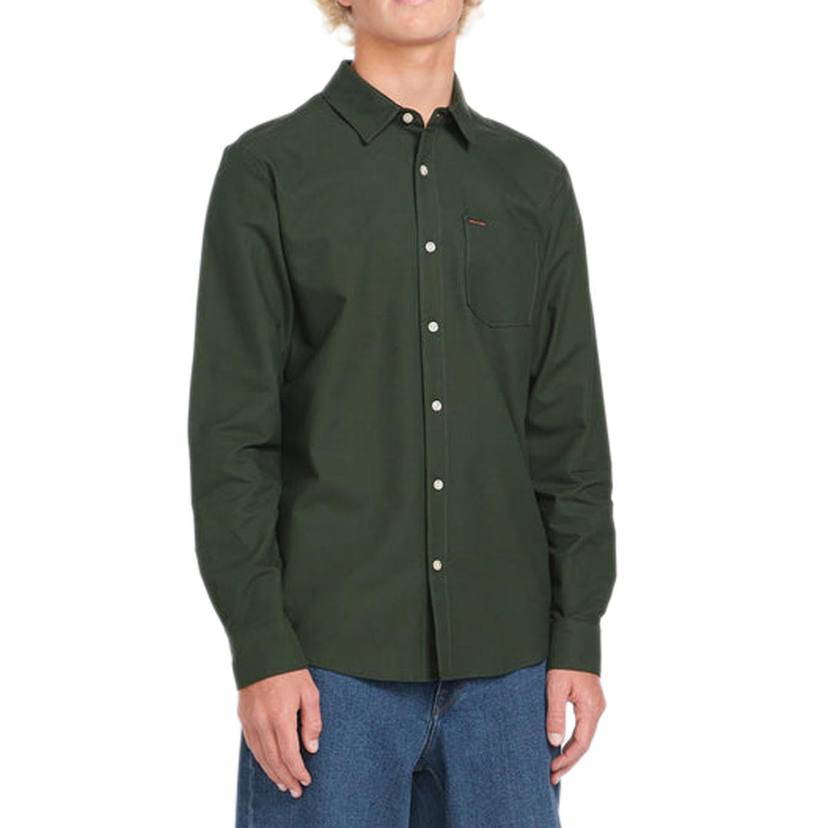 Volcom Veeco Oxford Long Sleeve Shirt - Dark Forest image 2