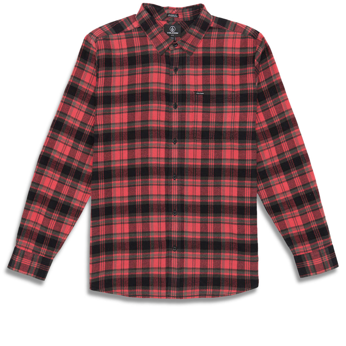 Volcom Caden Plaid Long Sleeve Shirt - Cranberry image 1