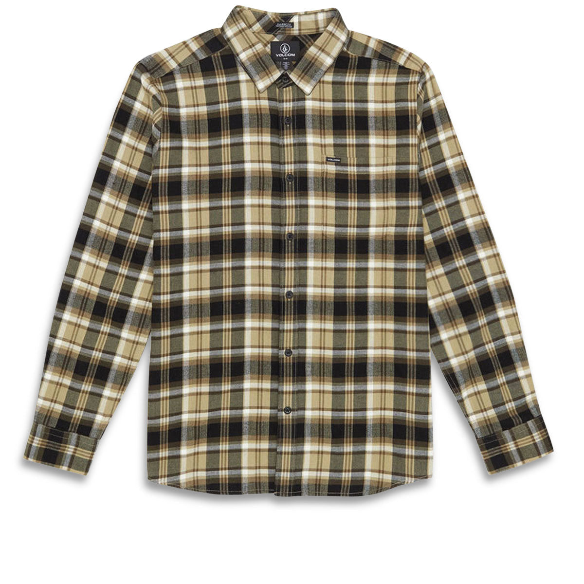 Volcom Caden Plaid Long Sleeve Shirt - Khaki image 1