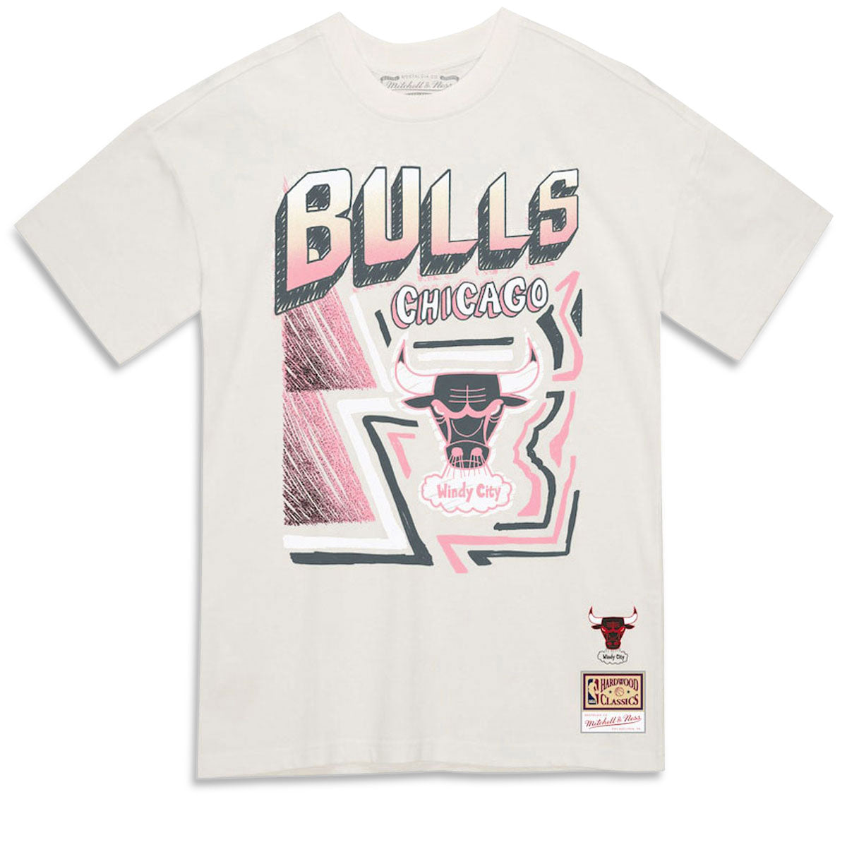 Mitchell & Ness x NBA Sidewalk Sketch Bulls T-Shirt - Off White image 1