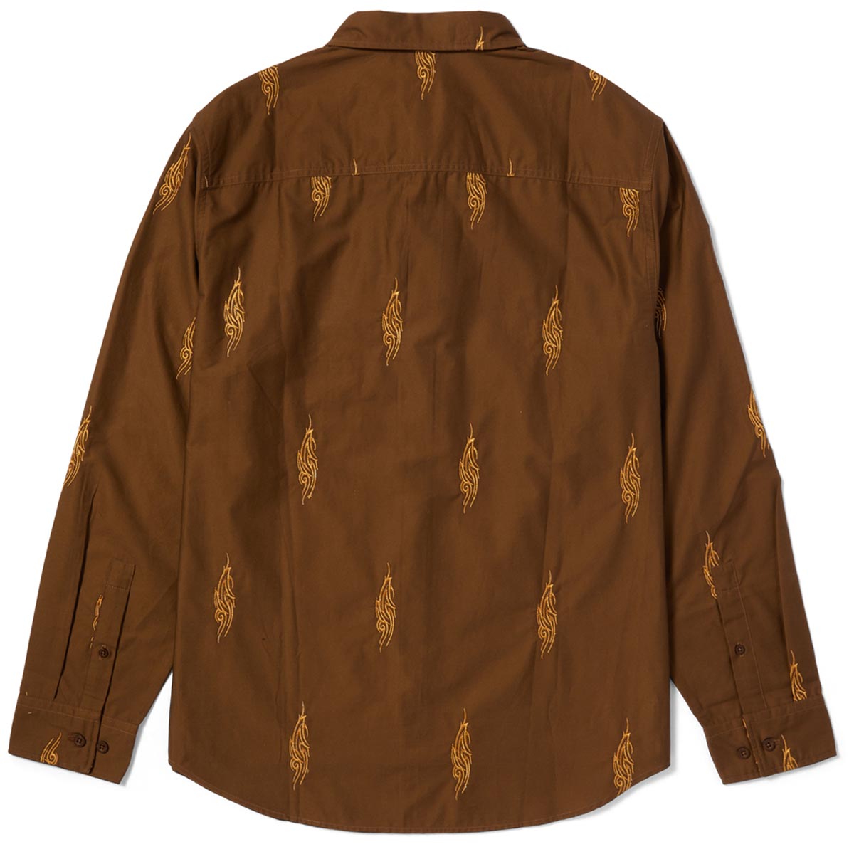 HUF Larkin Embroidered Long Sleeve Work Shirt - Bison image 2