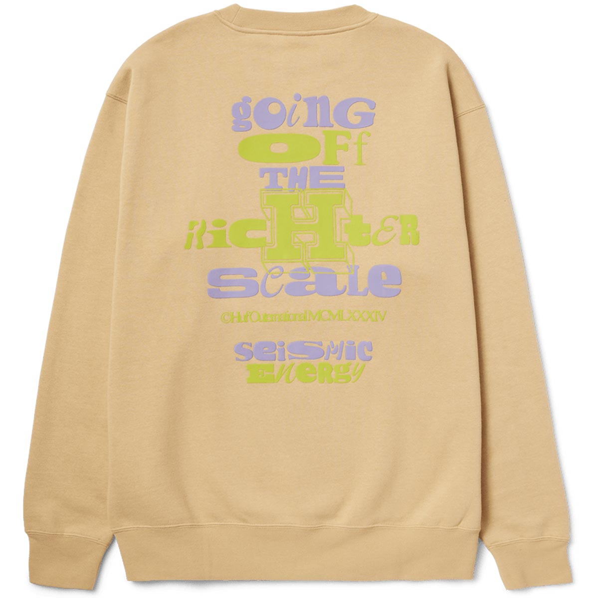 HUF Huuuf Crewneck Sweatshirt - Oatmeal image 2