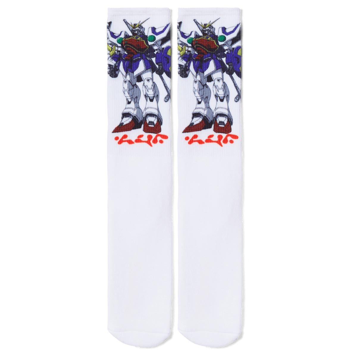 HUF Shenlong Gundam Crew Socks - White image 2