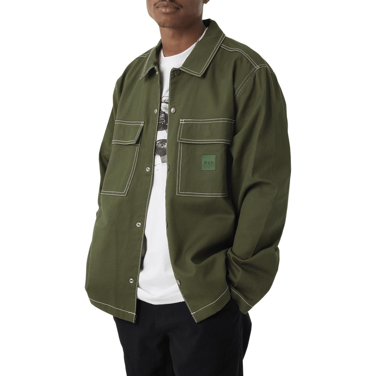 Huf Mason Shacket Jacket - Hunter Green image 1