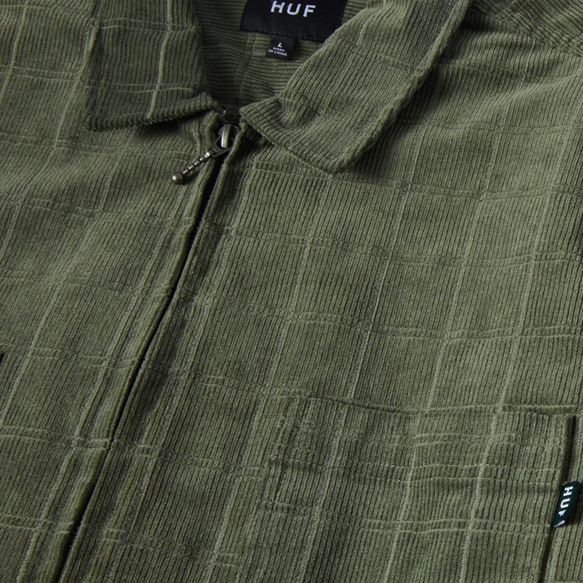 Huf Trenton Zip Shacket Jacket - Olive image 3