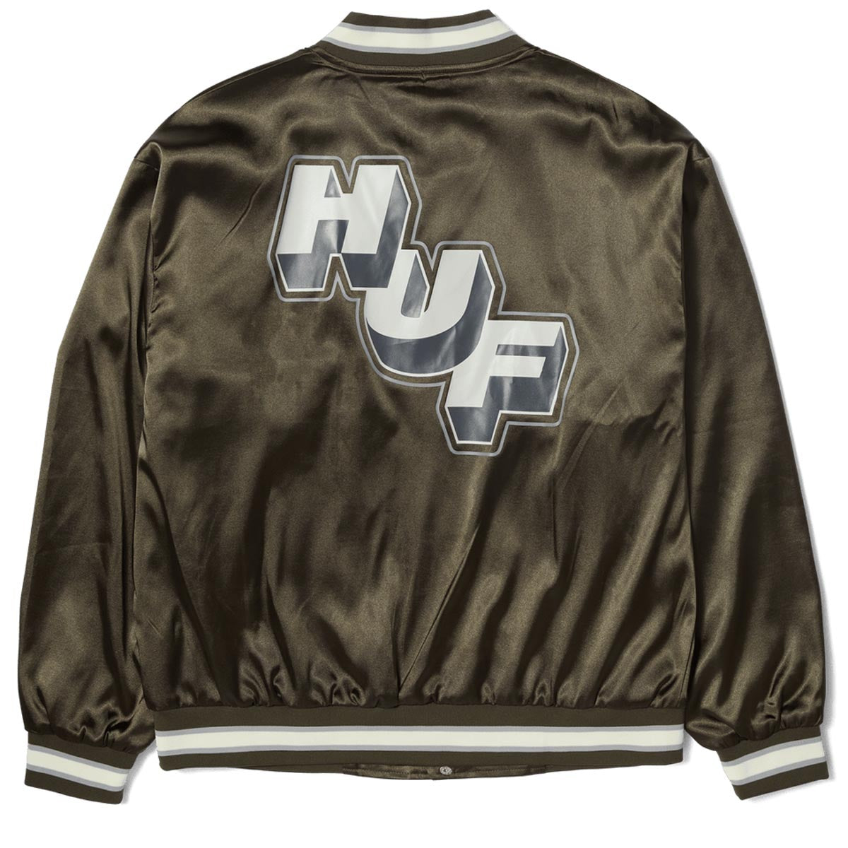 Huf Galactic Stack Baseball Jacket - Olive image 3