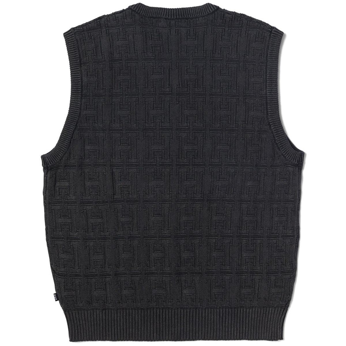 Huf Interlaced Jacquard Overdyed Vest Jacket - Black image 3