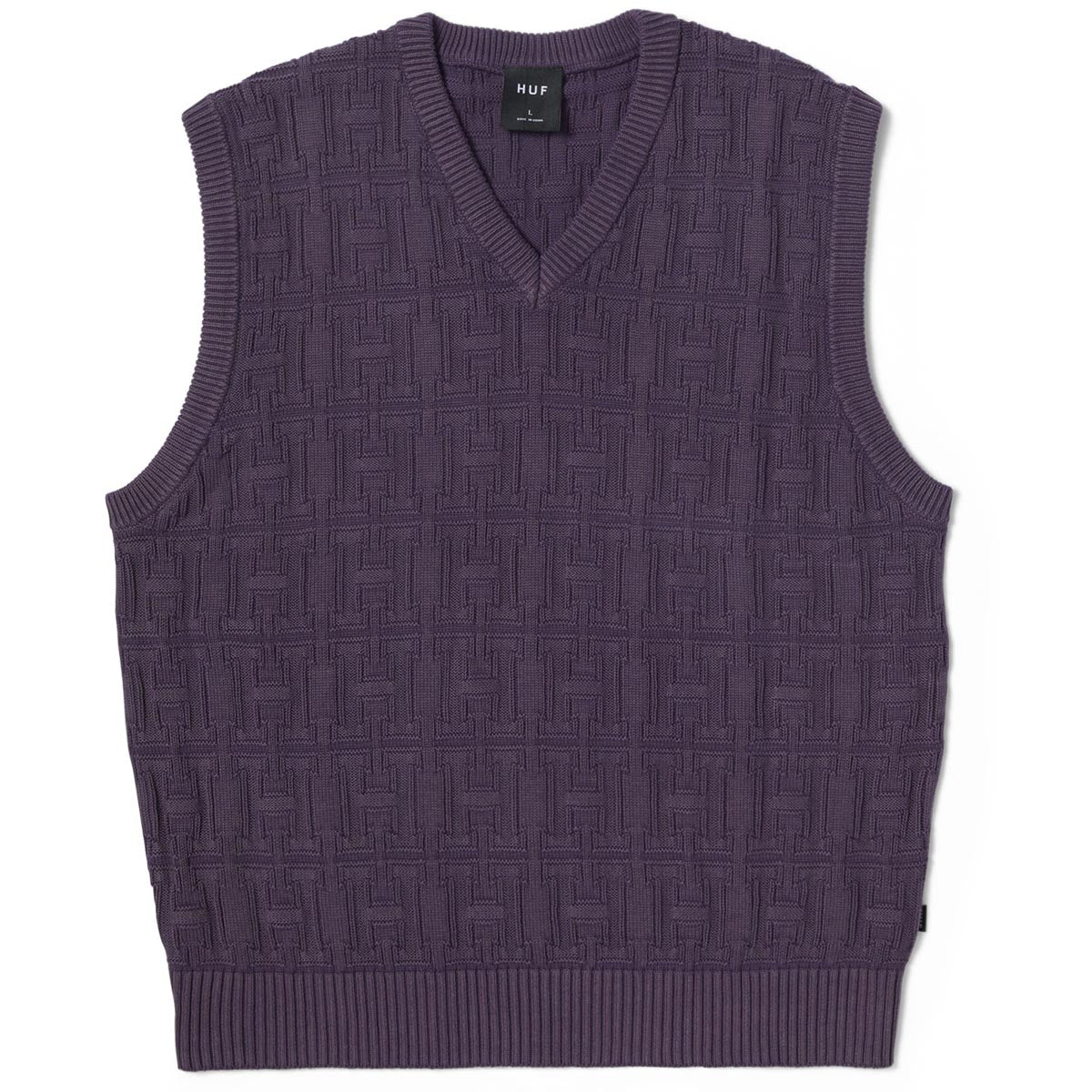 Huf Interlaced Jacquard Overdyed Vest Jacket - Raisin image 1