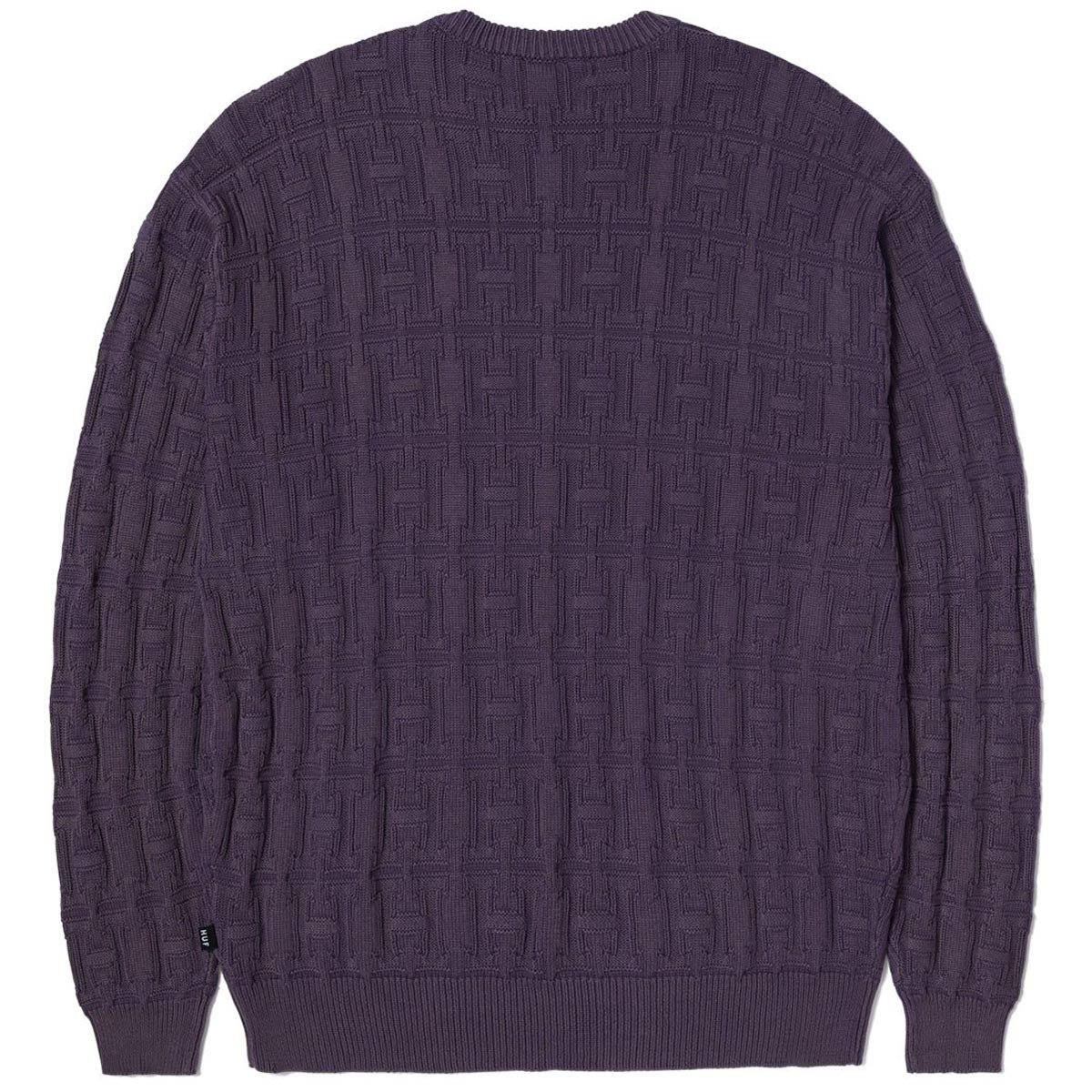 Huf Interlaced Jacquard Overdyed Crew Sweatshirt - Raisin image 3