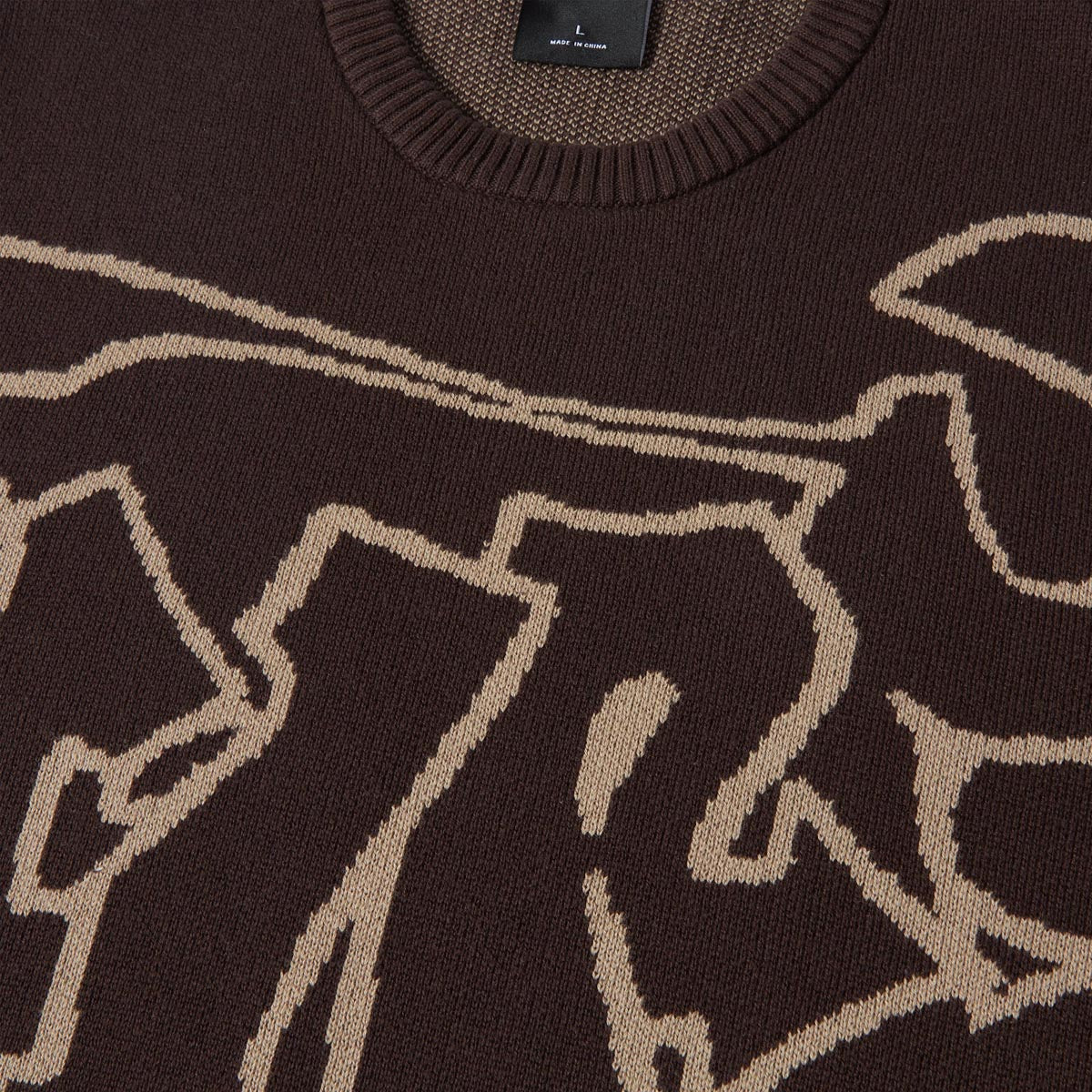 Huf Outlines Crewneck Sweater - Espresso image 3