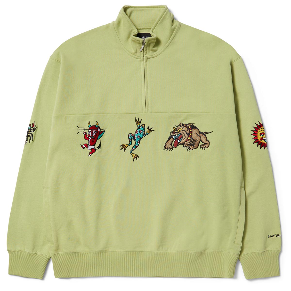 Huf Bledsoe Quarter Zip Fleece Sweatshirt - Pistachio image 1