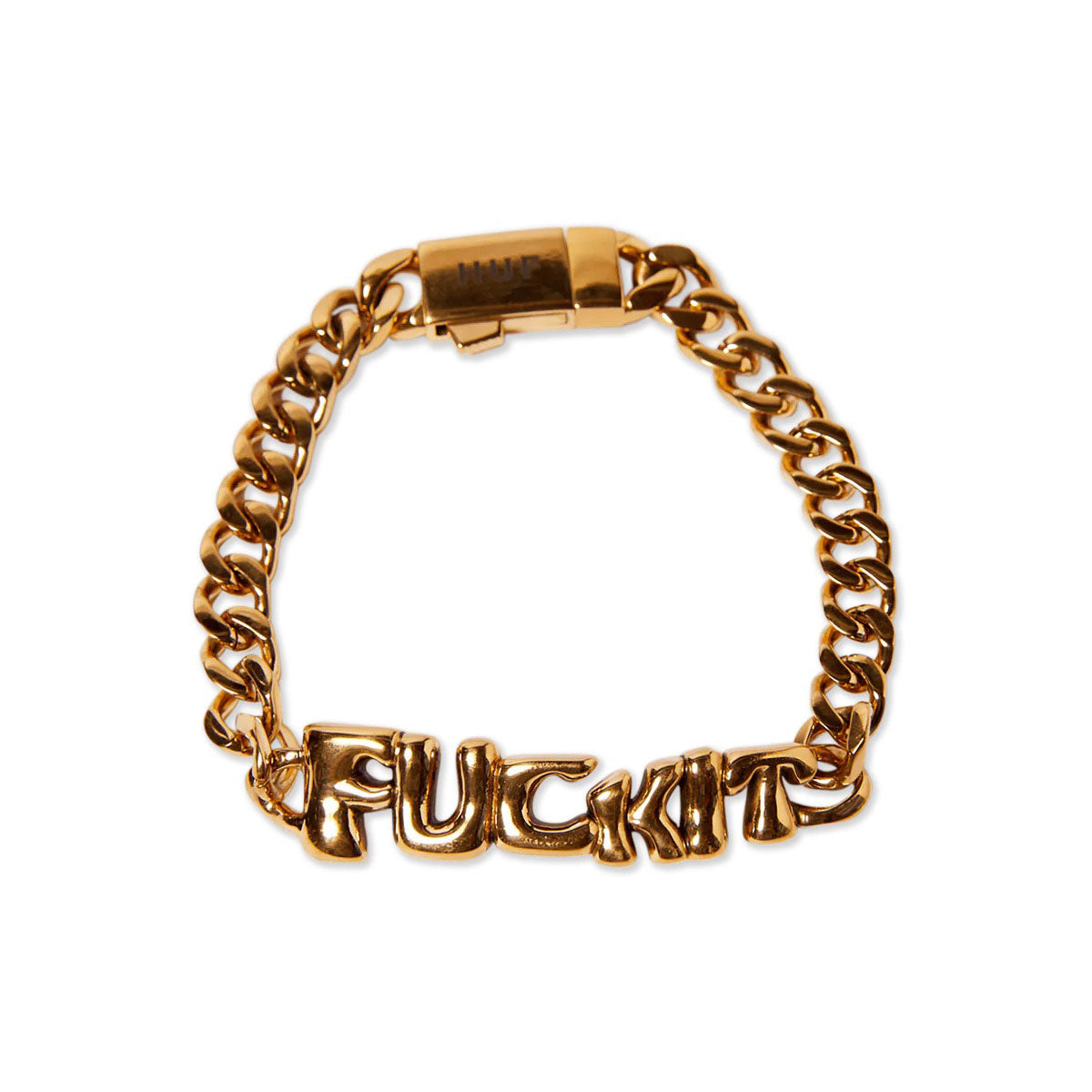 HUF Fuck It Warped Id Bracelet Accessories - Gold image 1