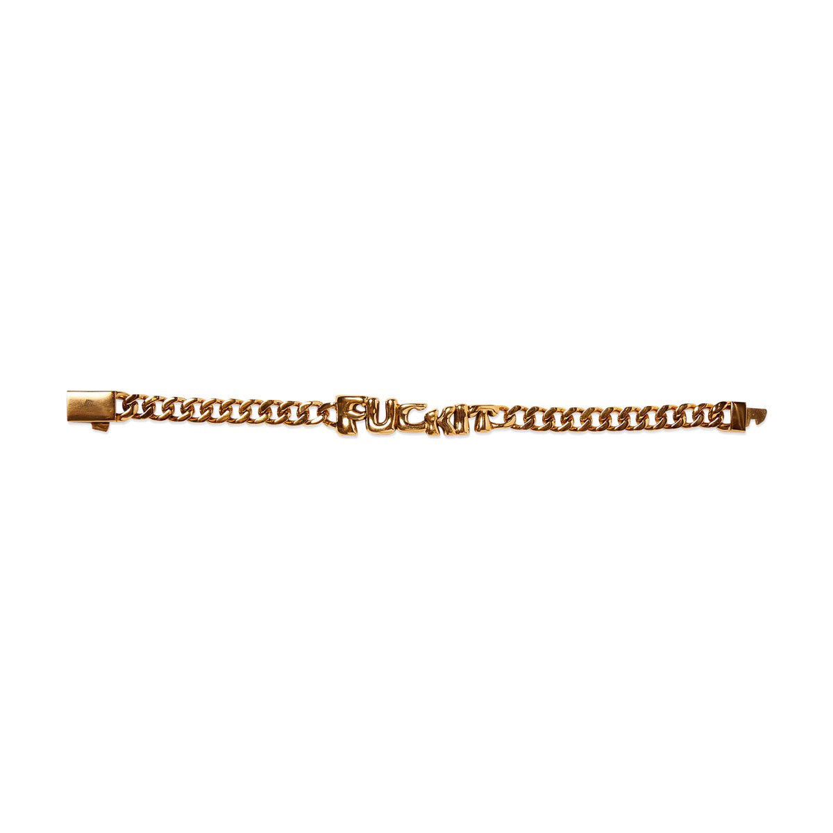 HUF Fuck It Warped Id Bracelet Accessories - Gold image 3