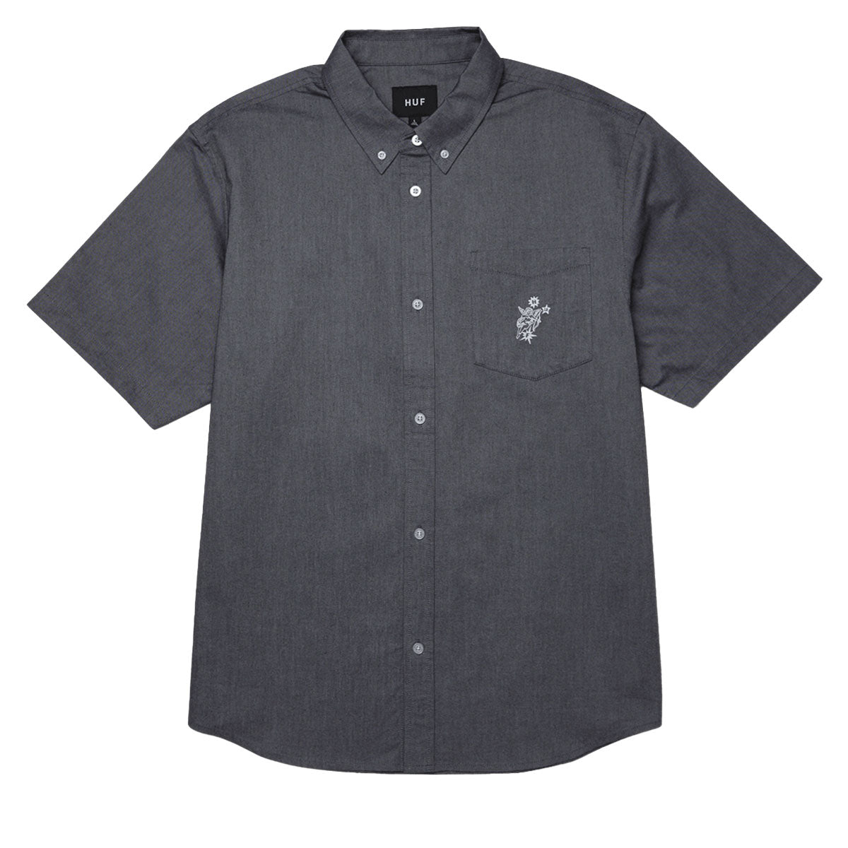 HUF Icarus Oxford Shirt - Washed Black image 1