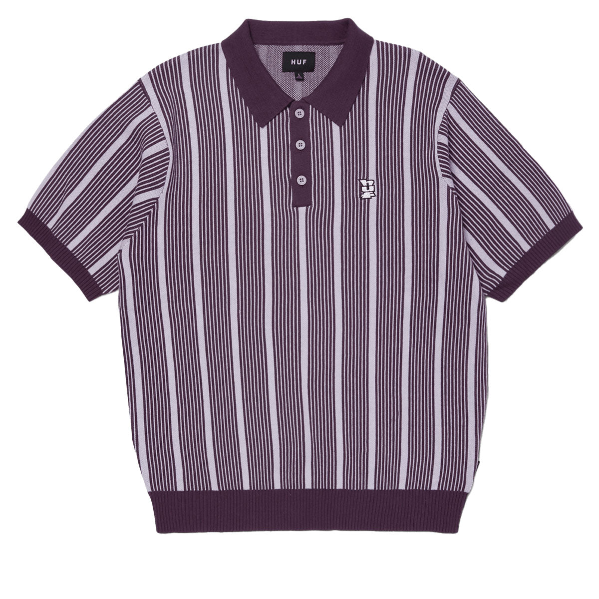 HUF Trace Stripe Knit Top Shirt - Dust Purple image 2