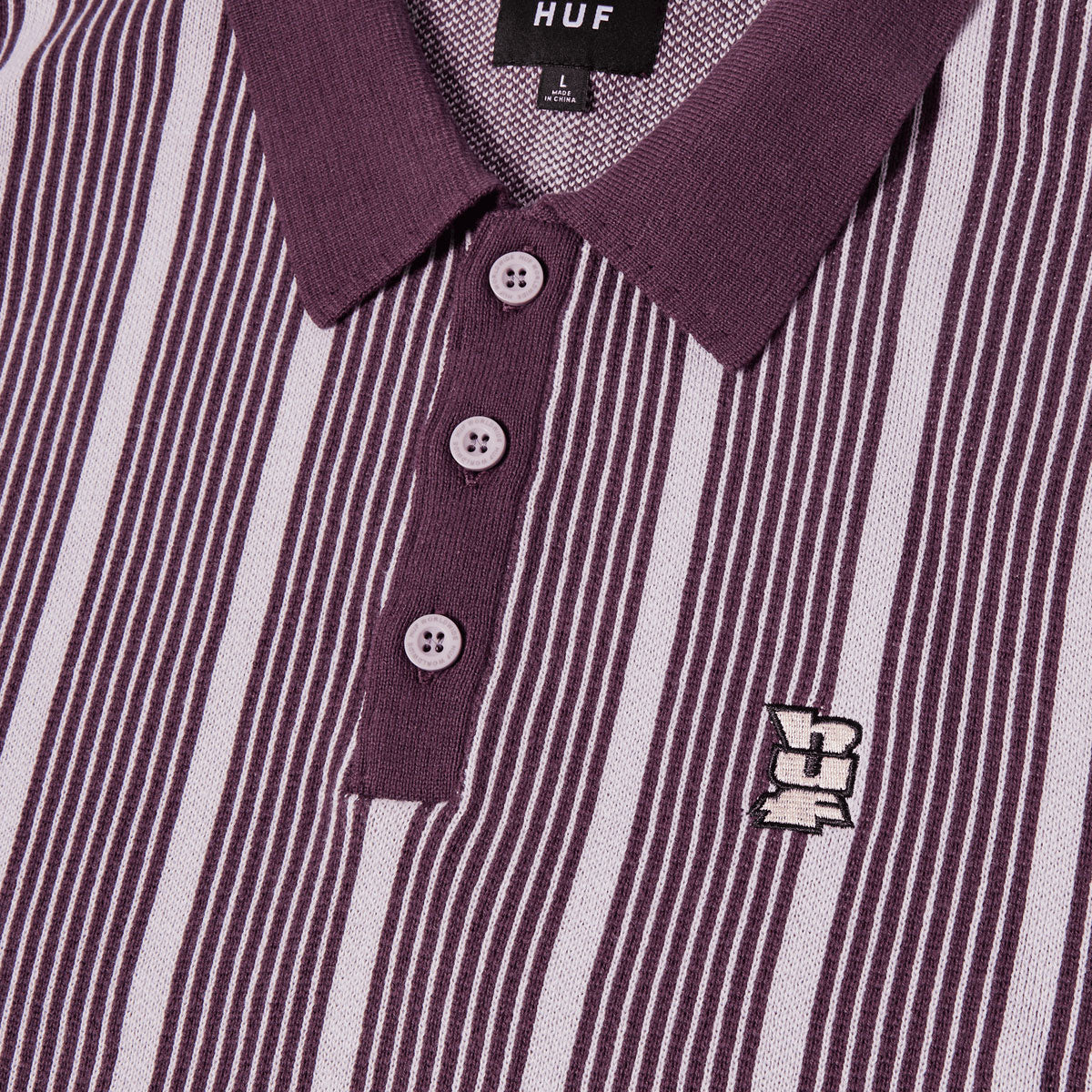 HUF Trace Stripe Knit Top Shirt - Dust Purple image 3