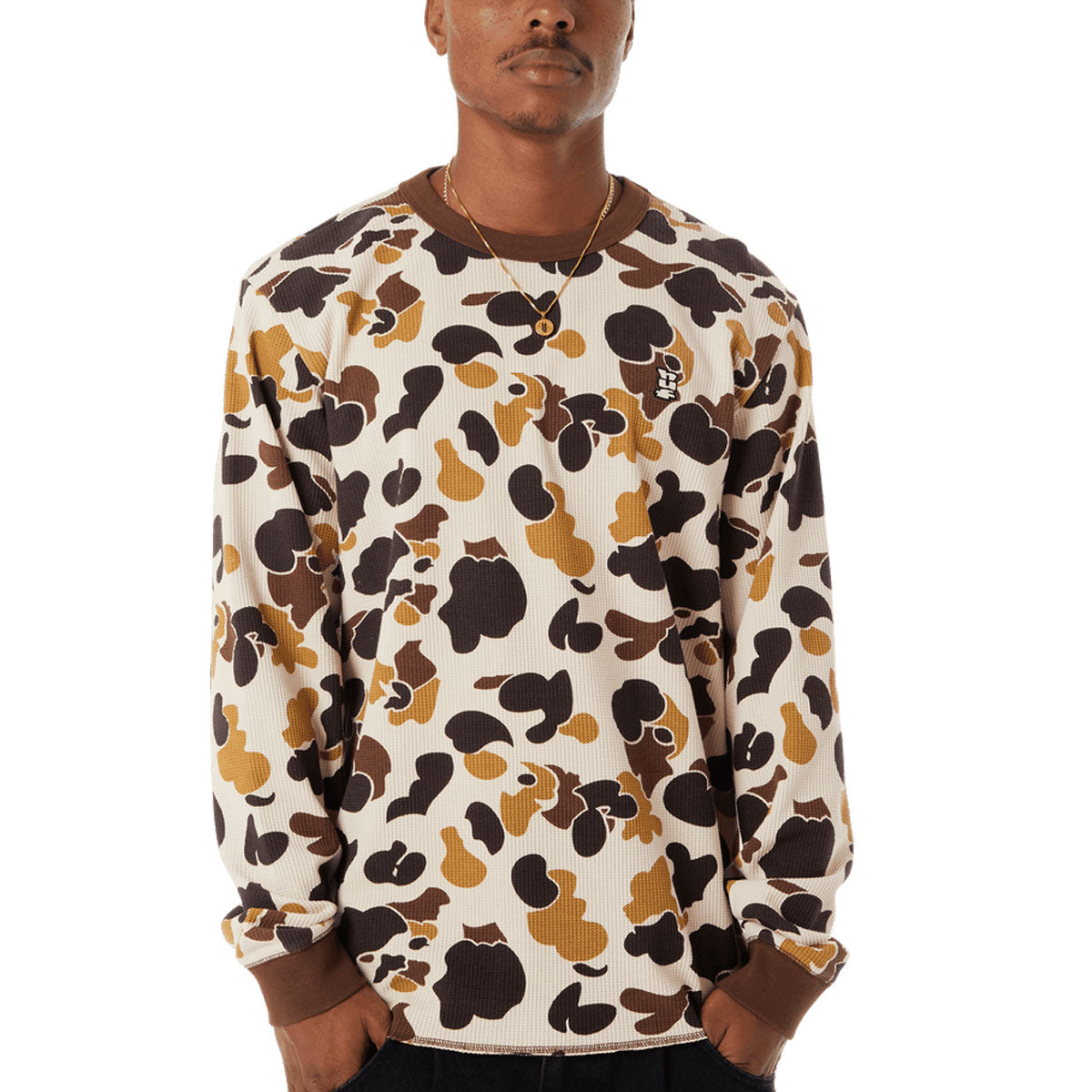 HUF Shrader Camo Long Sleeve Thermal Shirt - Duck Camo image 1