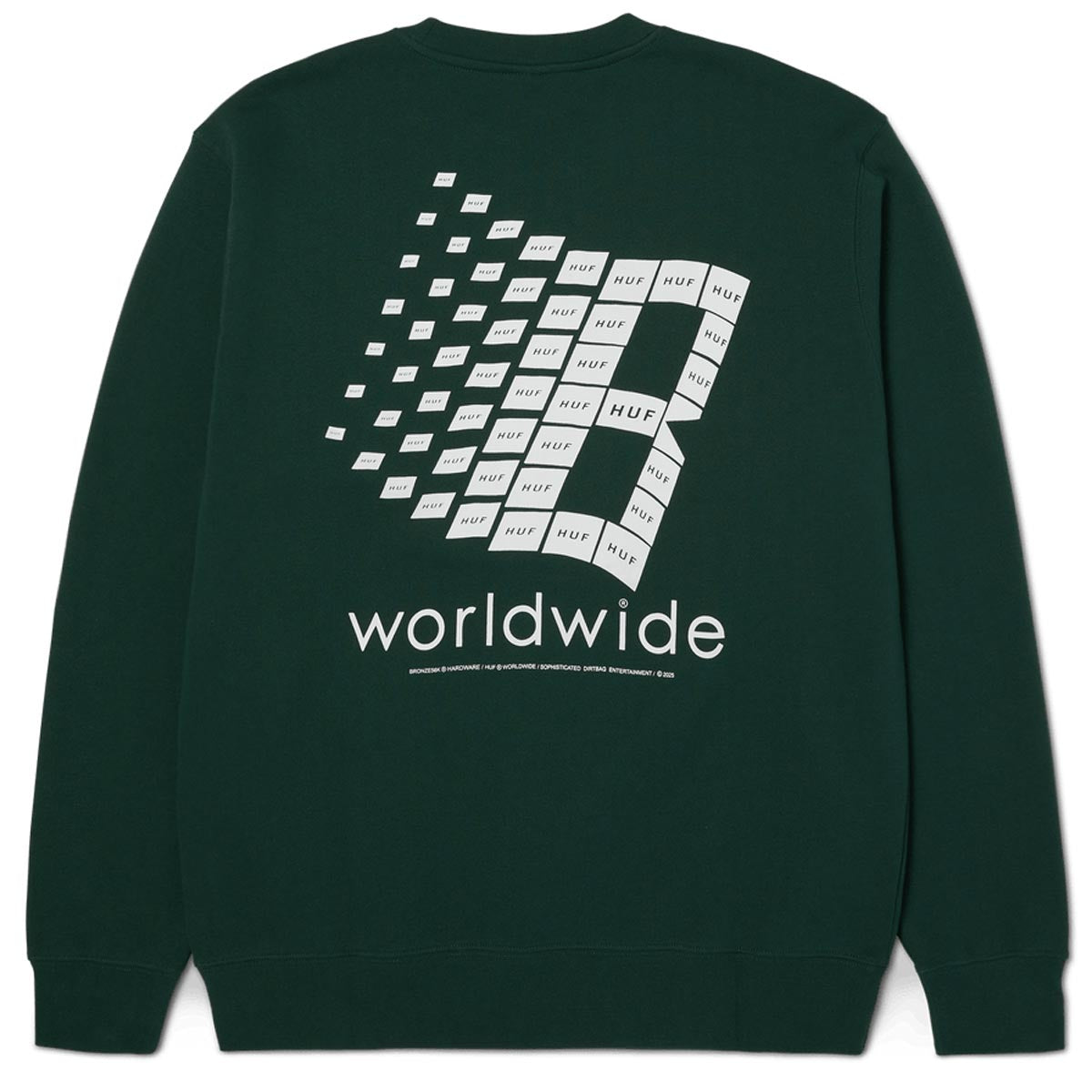 Huf x Bronze 56k Crewneck Sweatshirt - Forest Green image 1