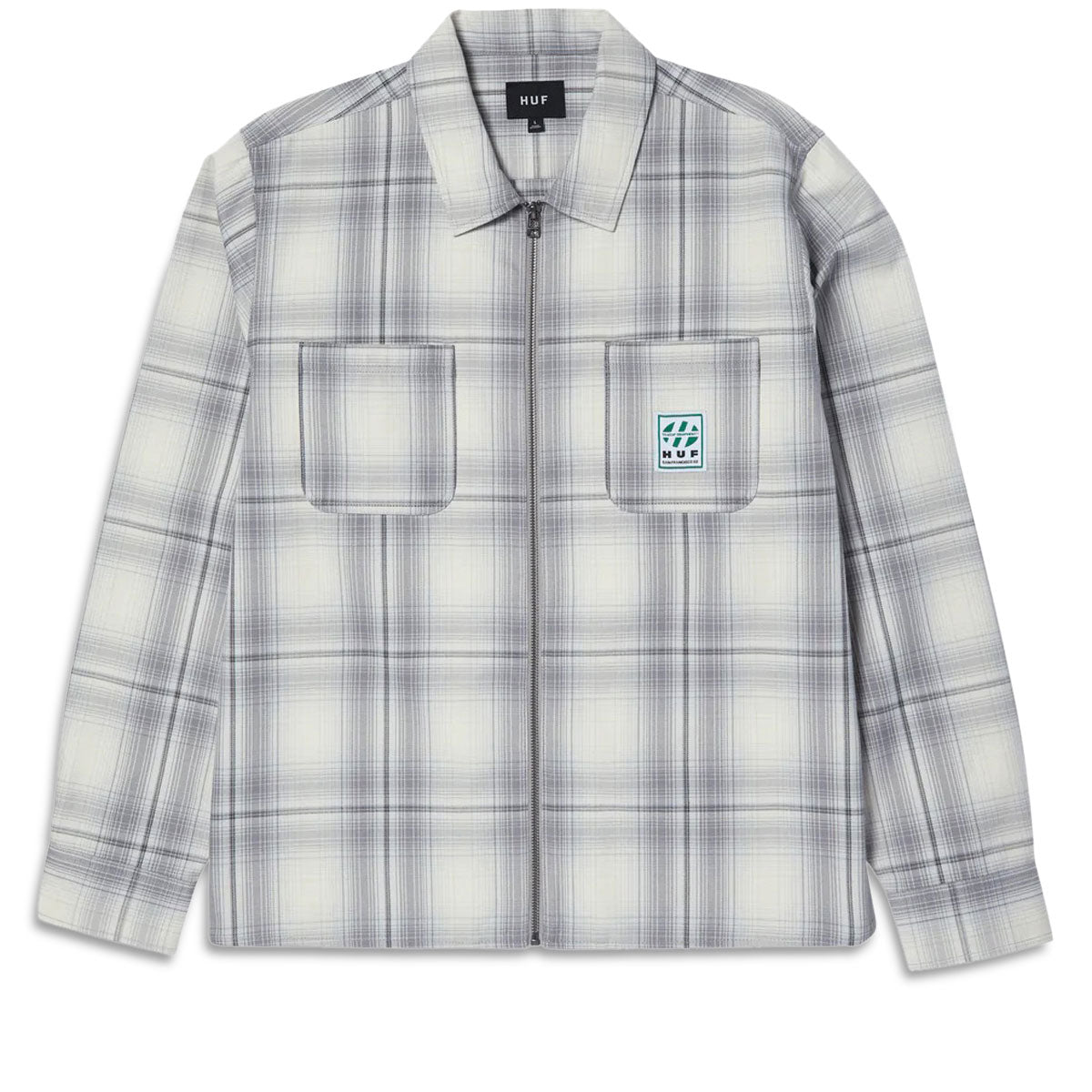 HUF Fillmore Plaid Shacket Jacket - Grey image 1