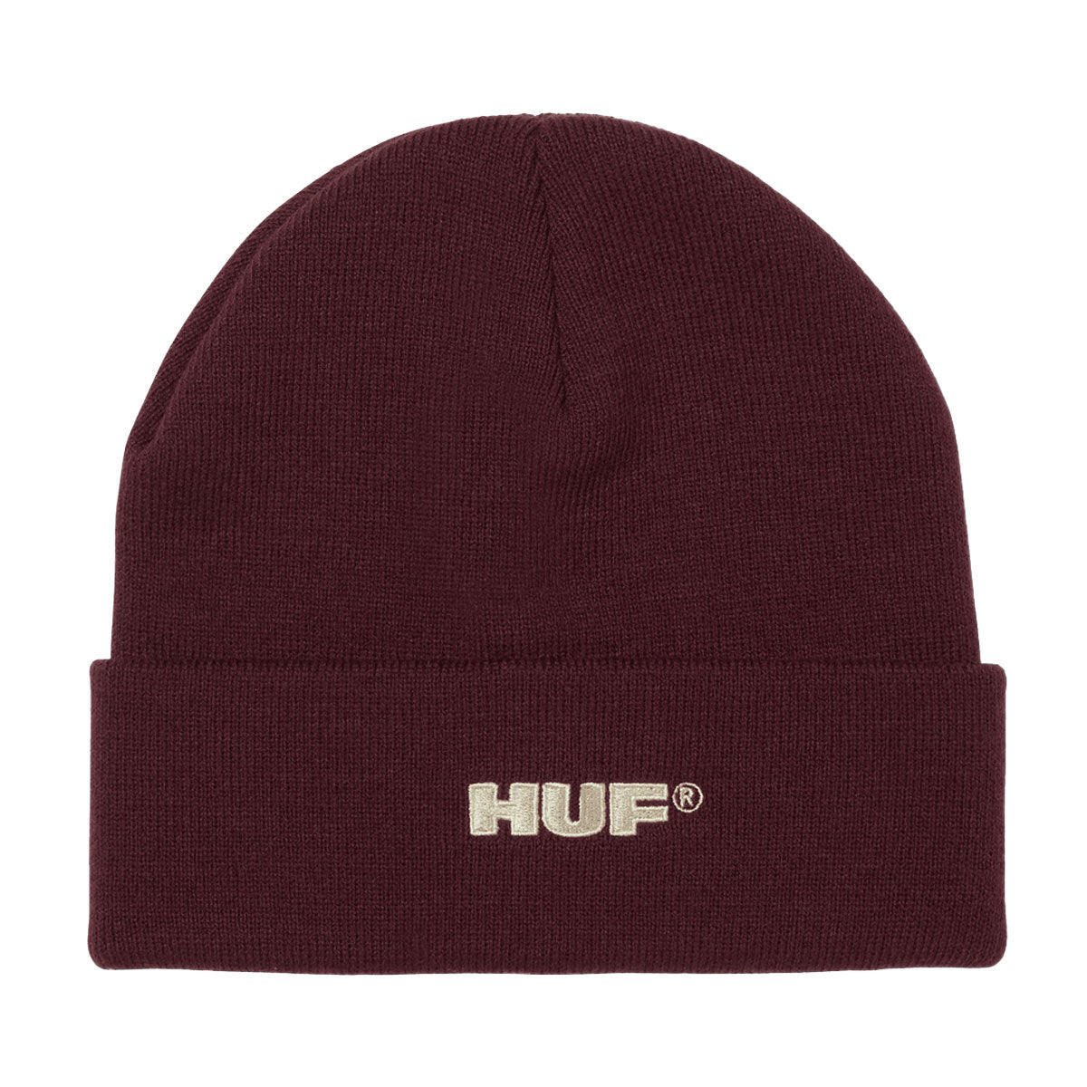 HUF All Caps Cuff Beanie - Burgundy image 1