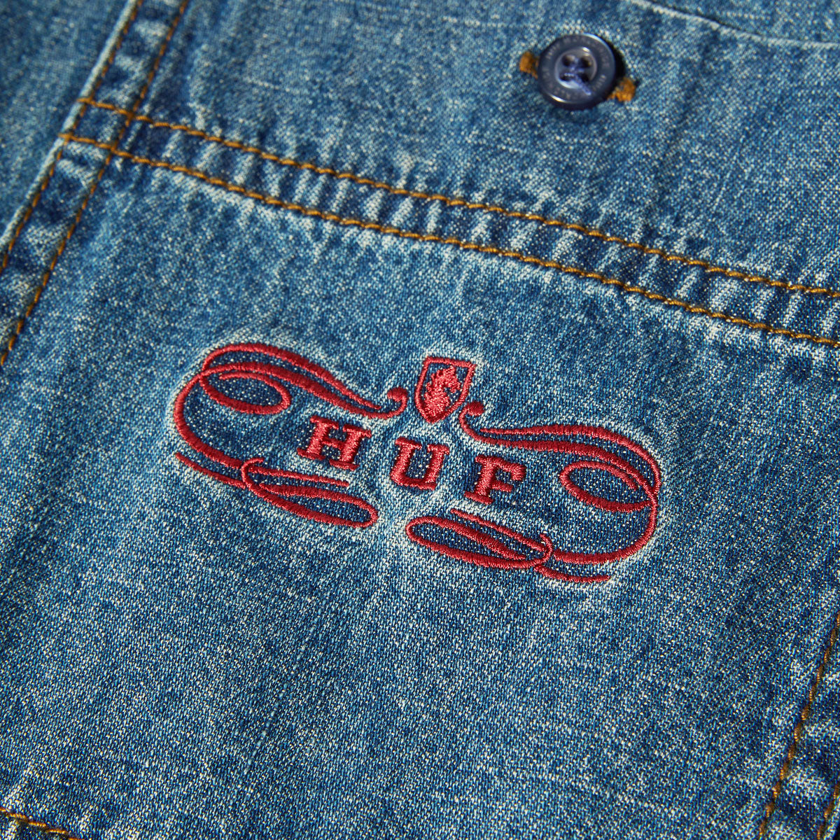 HUF Worldwide Clothiers Denim Long Sleeve Shirt - Indigo image 4